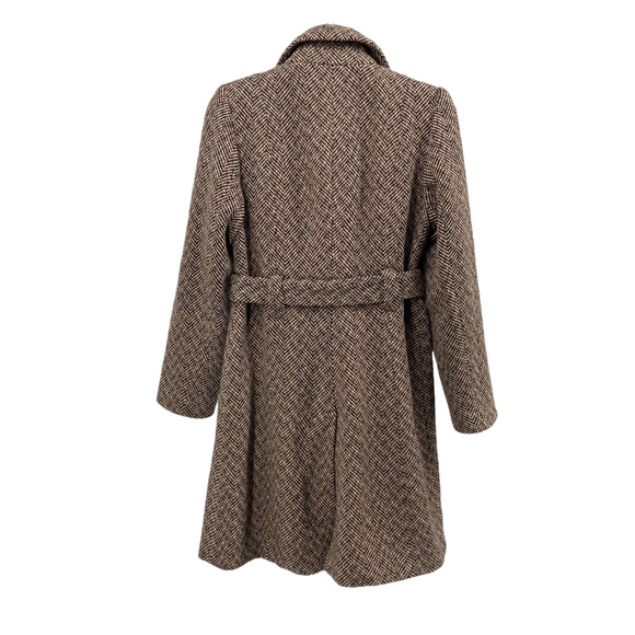 Covington Tweed Herringbone Belted Mid-Length Coat - Picture 2 of 10